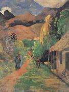 Paul Gauguin Street in Tahiti (mk07) China oil painting reproduction